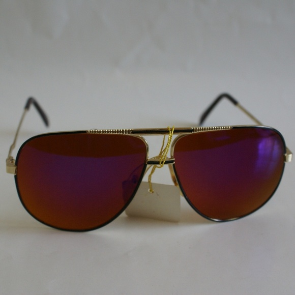 NWT TruVintage 90's Double Bridge Classic Aviator w/Rainbow mirror Sunglasses - Picture 1 of 5